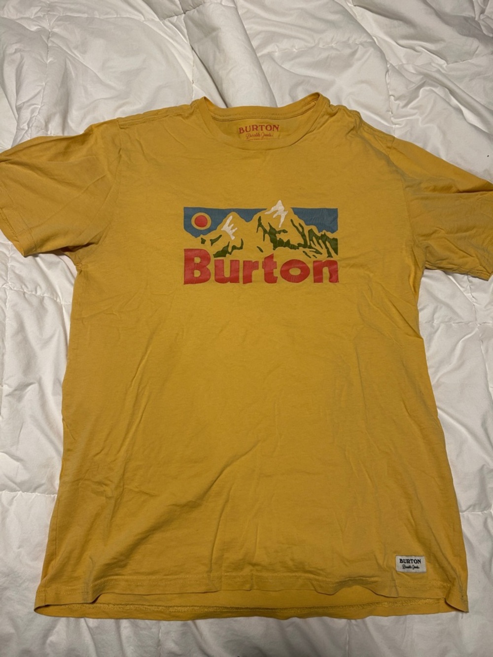Burton Yellow Graphic Mountain Short Sleeve Tee